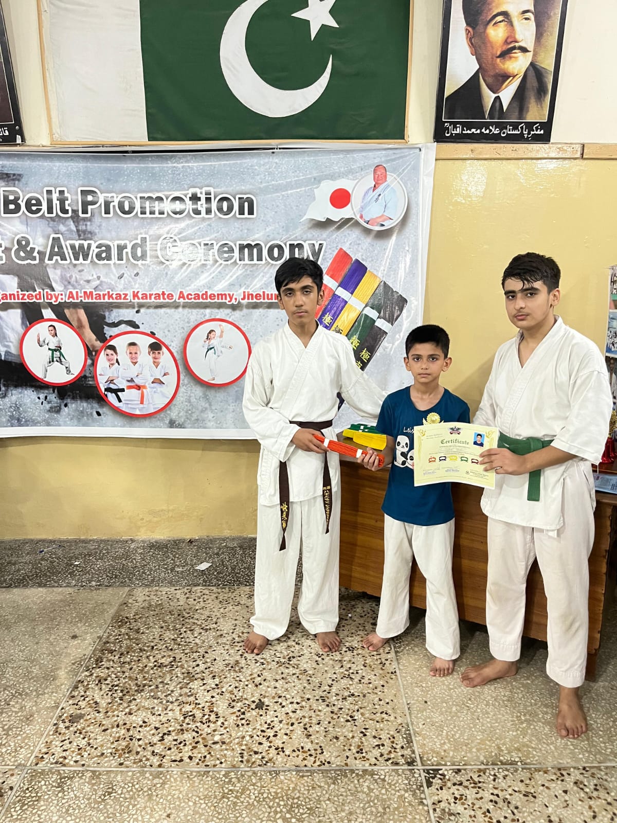 Student receiving belt